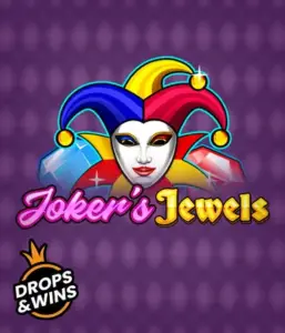 Enjoy the playful charm of Joker's Jewels slot by Pragmatic Play, showcasing a mesmerizing joker's mask adorned with a vivid jester hat. This image evokes the light-hearted fun of traditional joker games, set against a lavender background. Ideal for fans of joker-themed slots, delivering a thrilling gaming experience. 