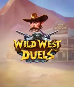  Immerse yourself in the wild world of "Wild West Duels" by Pragmatic Play, featuring a hardened gunslinger ready for a showdown. The image features a resolute cowboy with crossed pistols, framed by a dusty Western town. His sharp gaze and detailed attire embody the spirit of the Old West. The game's title is clearly displayed in a rustic font, adding to the action-packed theme. 