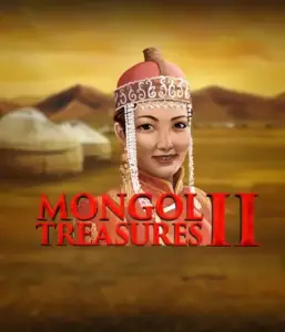 Step into the vibrant heritage of Mongolia with the Mongol Treasures 2 game by Endorphina, showcasing a beautiful Mongolian woman clothed in traditional attire against a golden Mongolian steppe backdrop. This graphic evokes the spirit of Mongolian culture, offering a distinctive visual adventure. 