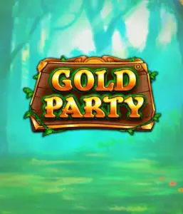 Discover the magical forest of Gold Party slot by Pragmatic Play, highlighting a beautifully designed wooden sign engraved with golden letters. The setting is a green forest that adds a touch of enchantment to the slot's theme. Great for players who love nature-themed slots, providing a whimsical adventure. 